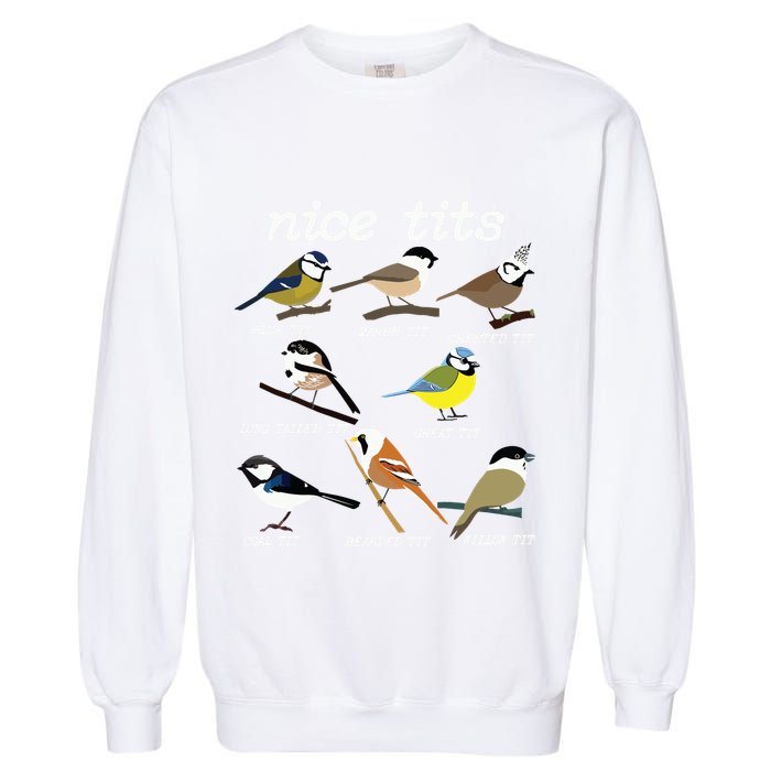 Funny Tit Birds Birdwatcher Garment-Dyed Sweatshirt