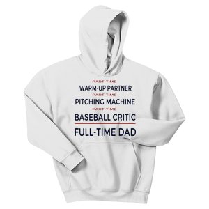 Full Time Baseball Dad Baseball Dad With Balls Ballers Daddy Kids Hoodie