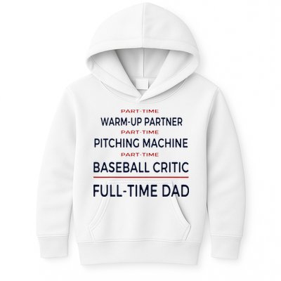 Full Time Baseball Dad Baseball Dad With Balls Ballers Daddy Kids Hoodie