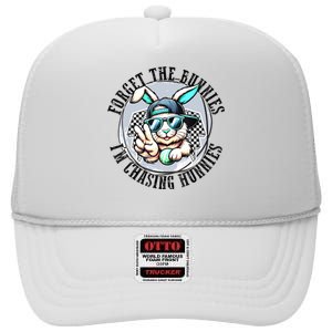 Forget The Bunnies Im Chasing Hunnies Easter Bunny High Crown Mesh Back Trucker Hat