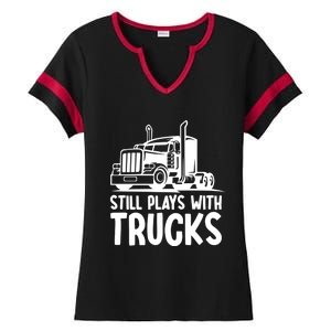 Funny Trucker Big Rig Semi Trailer Truck Driver Cool Gift Ladies Halftime Notch Neck Tee