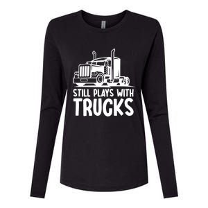 Funny Trucker Big Rig Semi Trailer Truck Driver Cool Gift Womens Cotton Relaxed Long Sleeve T-Shirt