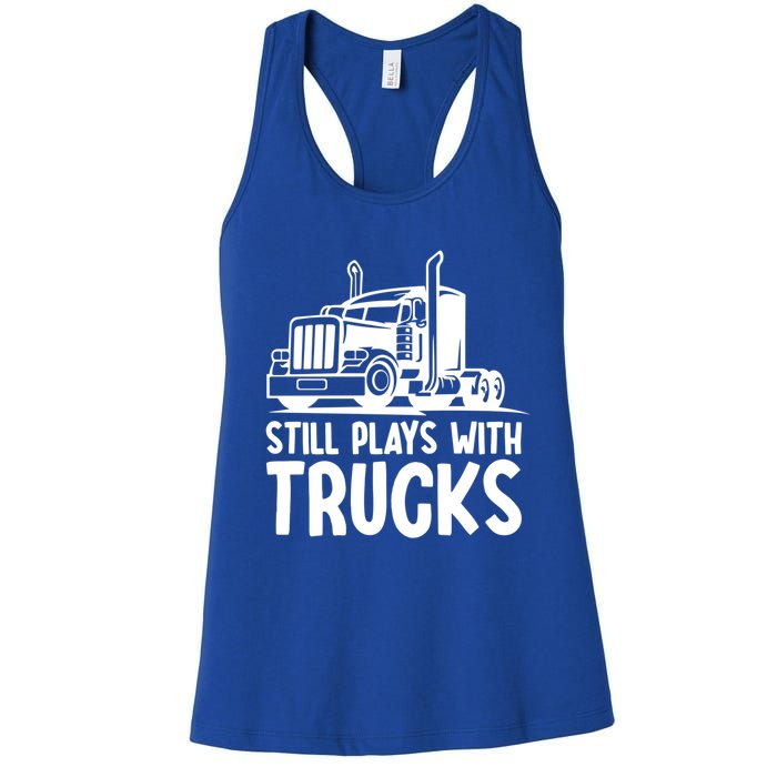 Funny Trucker Big Rig Semi Trailer Truck Driver Cool Gift Women's Racerback Tank