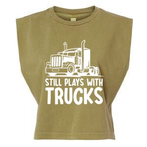 Funny Trucker Big Rig Semi Trailer Truck Driver Cool Gift Garment-Dyed Women's Muscle Tee