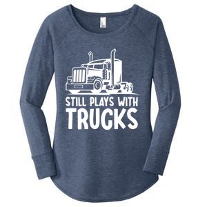 Funny Trucker Big Rig Semi Trailer Truck Driver Cool Gift Women's Perfect Tri Tunic Long Sleeve Shirt