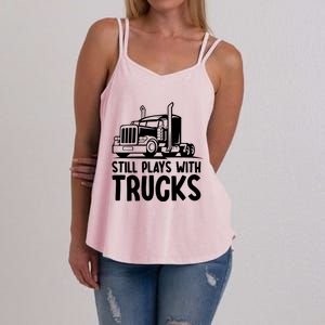 Funny Trucker Big Rig Semi Trailer Truck Driver Cool Gift Women's Strappy Tank