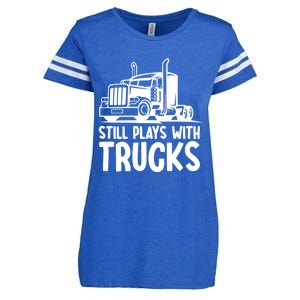 Funny Trucker Big Rig Semi Trailer Truck Driver Cool Gift Enza Ladies Jersey Football T-Shirt