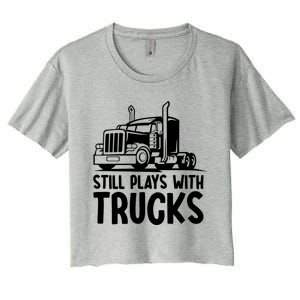 Funny Trucker Big Rig Semi Trailer Truck Driver Cool Gift Women's Crop Top Tee