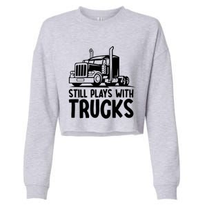 Funny Trucker Big Rig Semi Trailer Truck Driver Cool Gift Cropped Pullover Crew