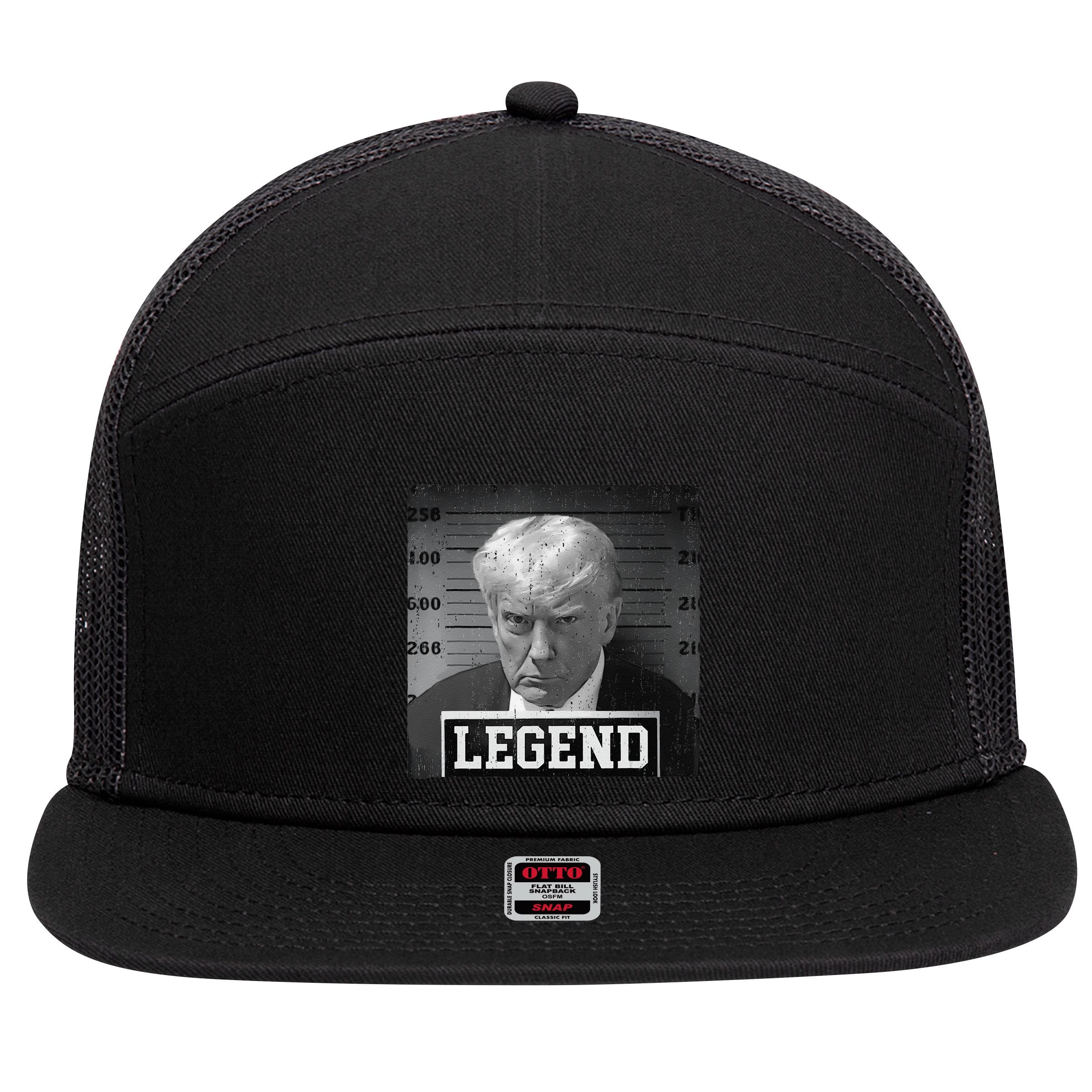 Funny The Booking Photo Of Donald Trump Cute 7 Panel Mesh Trucker Snapback Hat