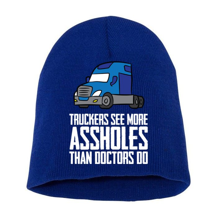 Funny Trucker Big Rig Semi Trailer Truck Driver Great Gift Short Acrylic Beanie