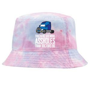 Funny Trucker Big Rig Semi Trailer Truck Driver Great Gift Tie-Dyed Bucket Hat