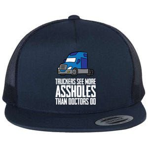 Funny Trucker Big Rig Semi Trailer Truck Driver Great Gift Flat Bill Trucker Hat