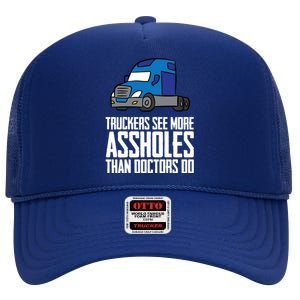 Funny Trucker Big Rig Semi Trailer Truck Driver Great Gift High Crown Mesh Back Trucker Hat