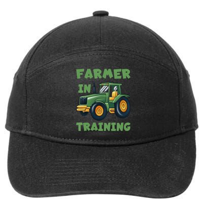  Funny Tractor Boy Farmer In Training Tractor  7-Panel Snapback Hat