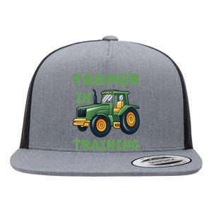  Funny Tractor Boy Farmer In Training Tractor  Flat Bill Trucker Hat