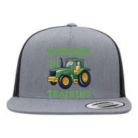  Funny Tractor Boy Farmer In Training Tractor  Flat Bill Trucker Hat