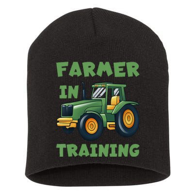  Funny Tractor Boy Farmer In Training Tractor  Short Acrylic Beanie