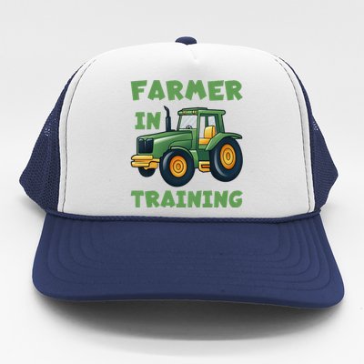  Funny Tractor Boy Farmer In Training Tractor  Trucker Hat