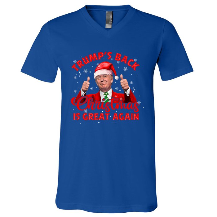 Funny TrumpS Back Christmas Is Great Again Xmas Pajama Ugly Gift V-Neck T-Shirt