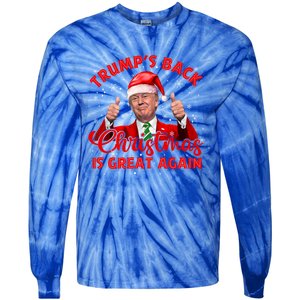 Funny TrumpS Back Christmas Is Great Again Xmas Pajama Ugly Gift Tie-Dye Long Sleeve Shirt