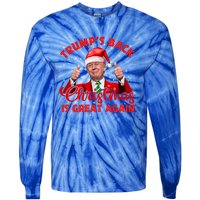 Funny TrumpS Back Christmas Is Great Again Xmas Pajama Ugly Gift Tie-Dye Long Sleeve Shirt