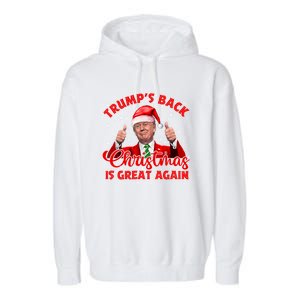 Funny TrumpS Back Christmas Is Great Again Xmas Pajama Ugly Gift Garment-Dyed Fleece Hoodie