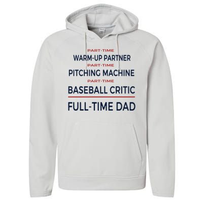 Full Time Baseball Dad Baseball Dad With Balls Ballers Daddy Cool Gift Performance Fleece Hoodie