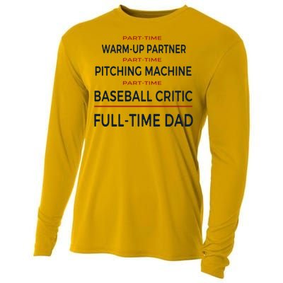 Full Time Baseball Dad Baseball Dad With Balls Ballers Daddy Cool Gift Cooling Performance Long Sleeve Crew