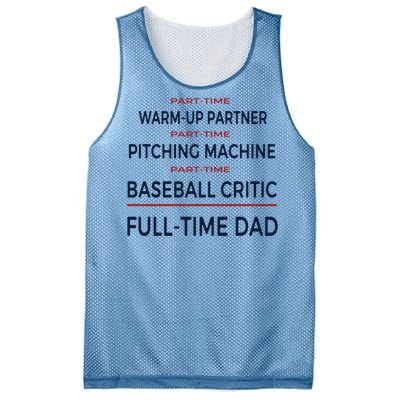 Full Time Baseball Dad Baseball Dad With Balls Ballers Daddy Cool Gift Mesh Reversible Basketball Jersey Tank