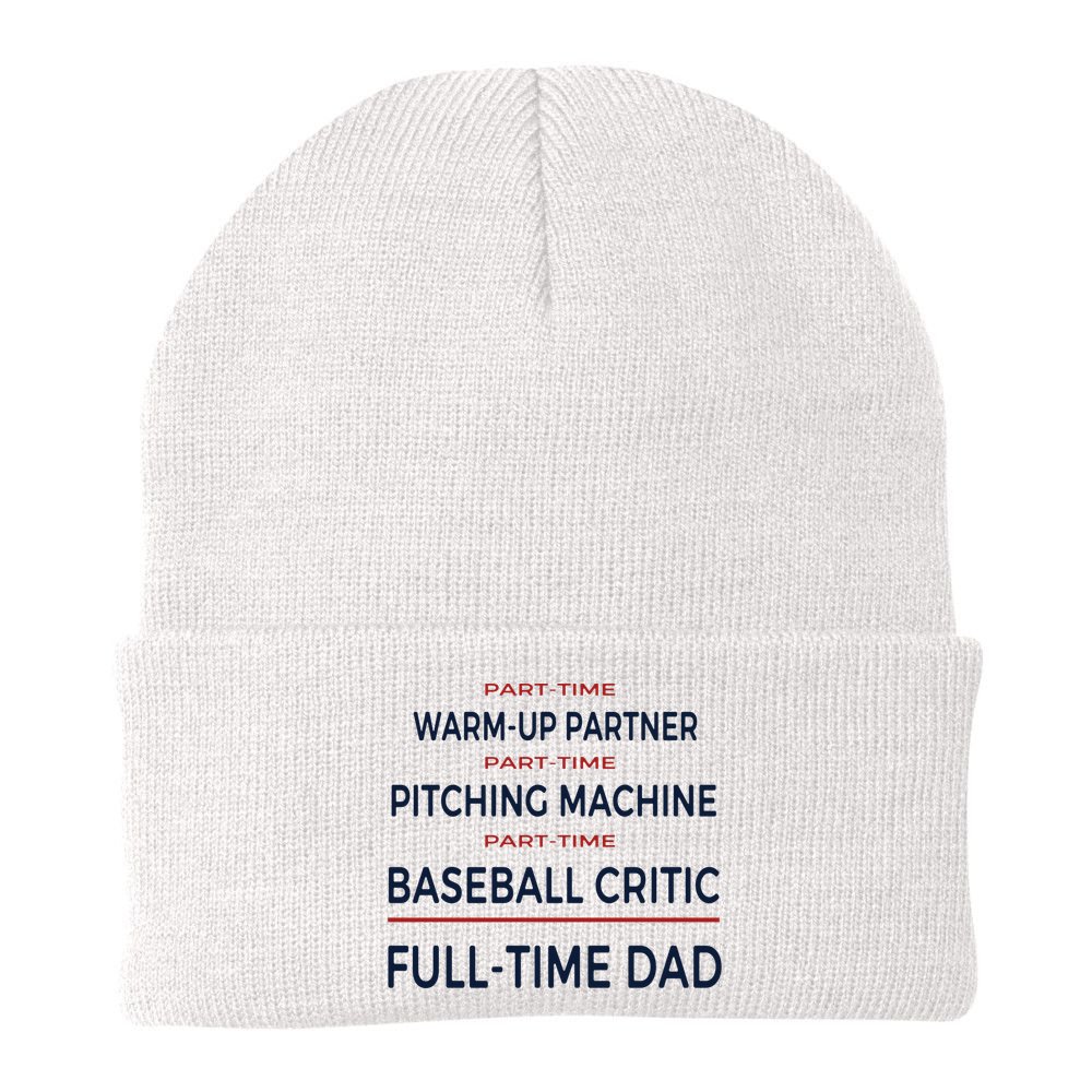 Full Time Baseball Dad Baseball Dad With Balls Ballers Daddy Cool Gift Beanie