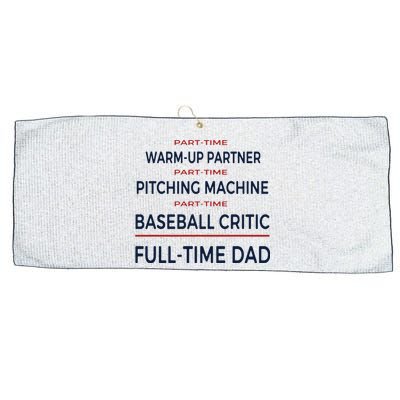 Full Time Baseball Dad Baseball Dad With Balls Ballers Daddy Cool Gift Large Microfiber Waffle Golf Towel