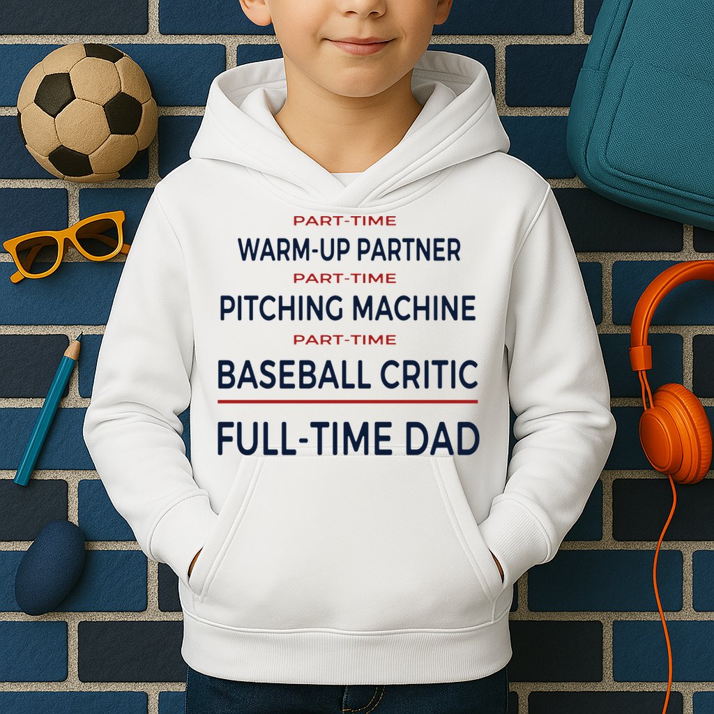 Full Time Baseball Dad Baseball Dad With Balls Ballers Daddy Cool Gift Kids Hoodie