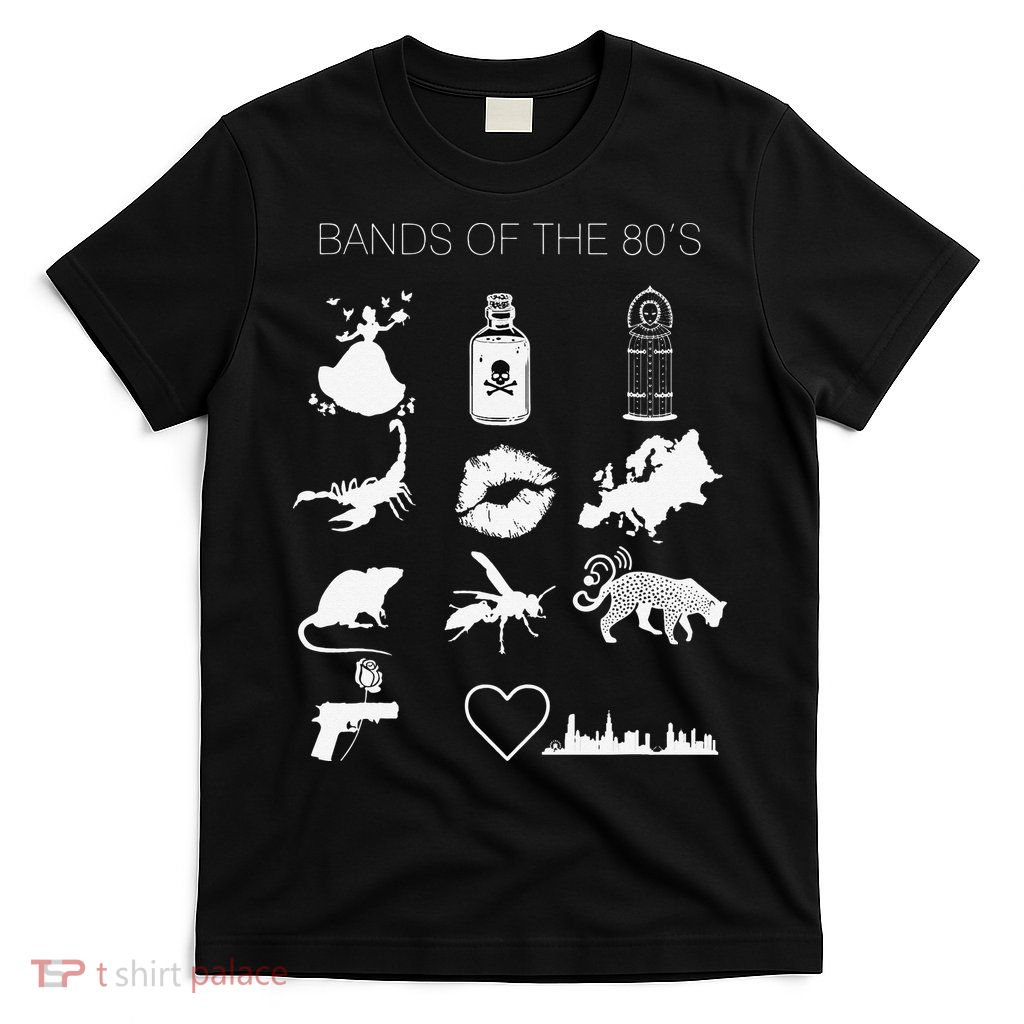Funny Trendy Bands of the 80's Hair Bands Rock Bands 1980's T-Shirt
