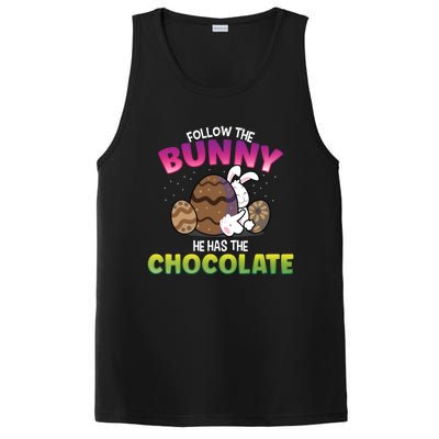 Follow The Bunny He Has Chocolate Happy Easter Day Cute Gift PosiCharge Competitor Tank