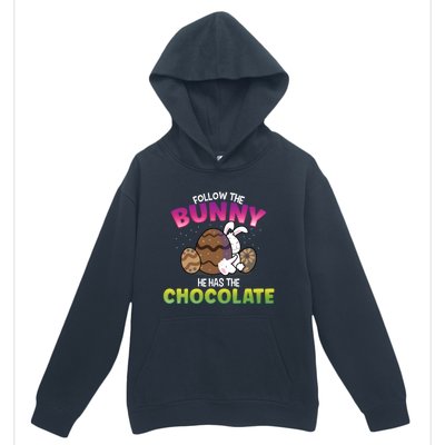 Follow The Bunny He Has Chocolate Happy Easter Day Cute Gift Urban Pullover Hoodie