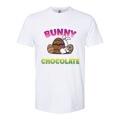 Follow The Bunny He Has Chocolate Happy Easter Day Cute Gift Softstyle® CVC T-Shirt