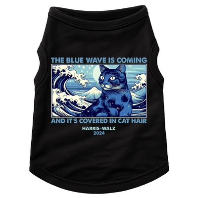Funny The Blue Wave Is Coming And Its Covered In Cat Hair Harris Walz 2024 Doggie Tank