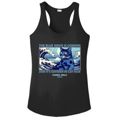 Funny The Blue Wave Is Coming And Its Covered In Cat Hair Harris Walz 2024 Ladies PosiCharge Competitor Racerback Tank