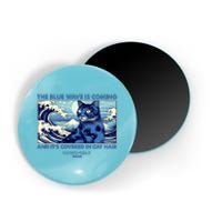 Funny The Blue Wave Is Coming And Its Covered In Cat Hair Harris Walz 2024 Magnet