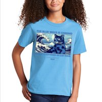 Funny The Blue Wave Is Coming And Its Covered In Cat Hair Harris Walz 2024 Kids T-Shirt
