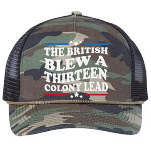 Funny The British Blew A Thirteen Colony Lead 4th Of July Retro Rope Trucker Hat Cap