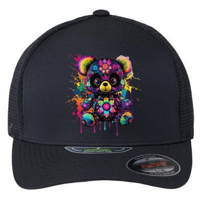 Funny Teddy Bear Hip Hop Colorful Flexfit Unipanel Trucker Cap