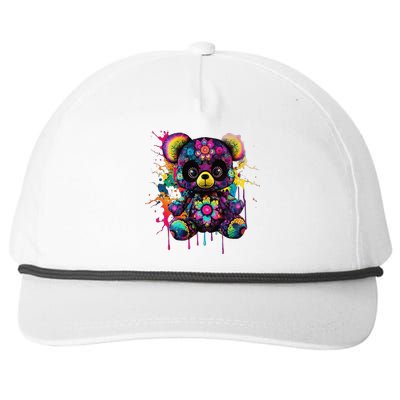 Funny Teddy Bear Hip Hop Colorful Snapback Five-Panel Rope Hat