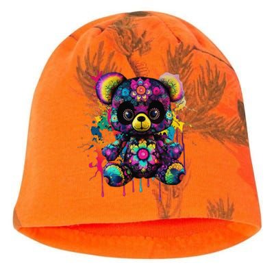 Funny Teddy Bear Hip Hop Colorful Kati - Camo Knit Beanie