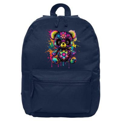 Funny Teddy Bear Hip Hop Colorful 16 in Basic Backpack