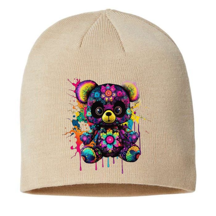 Funny Teddy Bear Hip Hop Colorful Sustainable Beanie