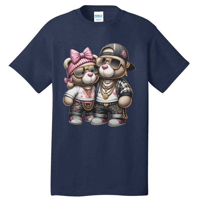 Funny Teddy Bear Hip Hop Colorful Tall T-Shirt