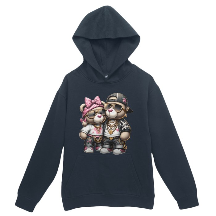 Funny Teddy Bear Hip Hop Colorful Urban Pullover Hoodie