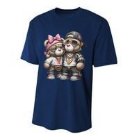 Funny Teddy Bear Hip Hop Colorful Performance Sprint T-Shirt